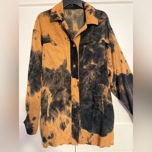 Trendy Black and Tan Women's Button Down Shirt